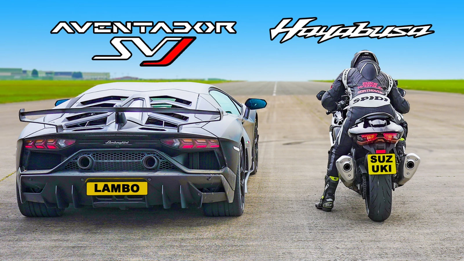 Lamborghini Aventador SVJ ve Suzuki Hayabusa Drag Yarışında