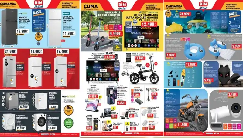 BİM'in 8-11 Temmuz Aktüel Kataloğu Şaşırttı: Elektronik ve Beyaz Eşya Fırsatları