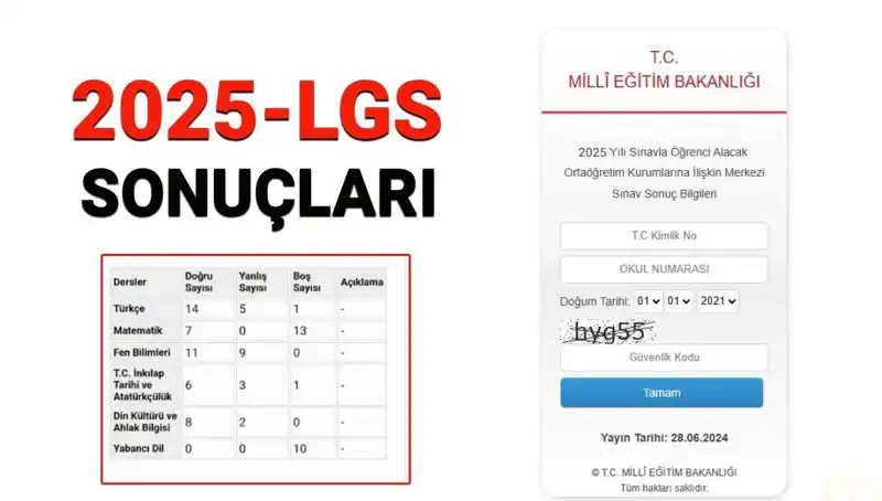 2025 LGS Sınav Sonuçları: Sorgulama Ekranı ve Açıklama Tarihleri