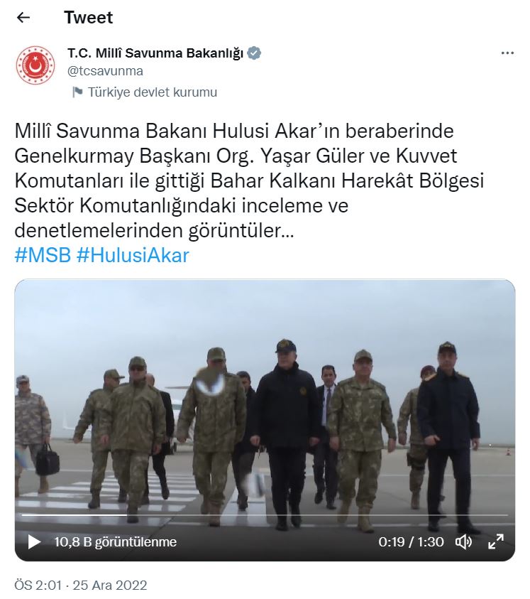 Milli Savunma Bakanı Sınır Denetimine Çıktı!