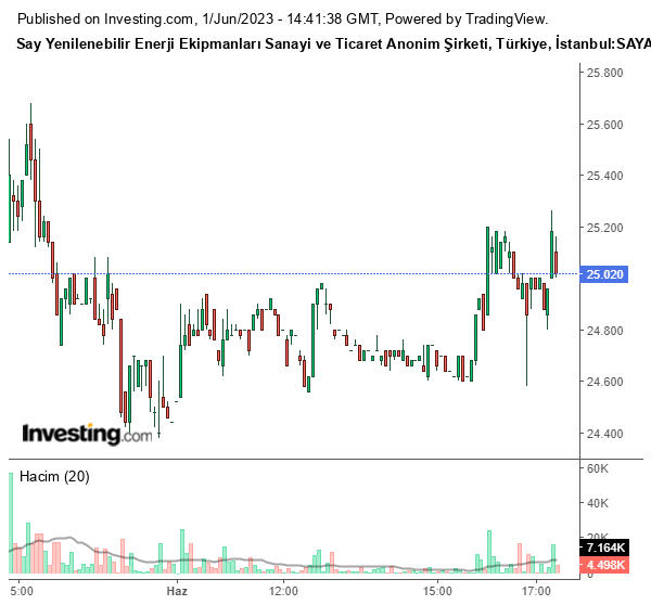 SAYAS Hisse Grafiği 1 Haziran 2023