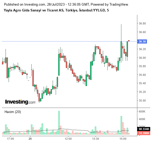 YYLGD Hisse Grafiği 28 Temmuz 2023