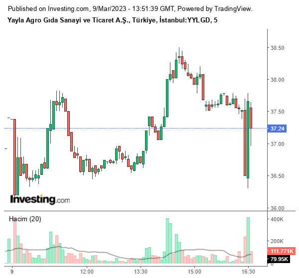 YYLGD Hisse Grafiği 9 Mart 2023
