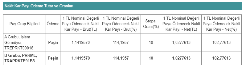 Park Elektrik Üretim Madencilik Sanayi ve Ticaret A.Ş. (PRKME) 2023 Temettü Kararı