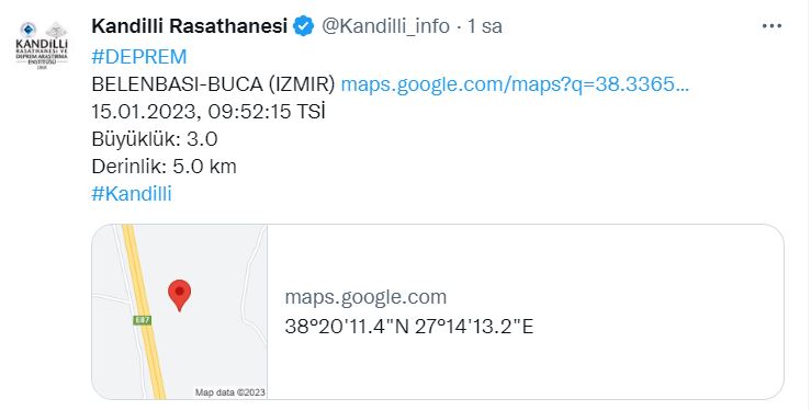 İzmir'in Buca İlçesinde Deprem Alarmı