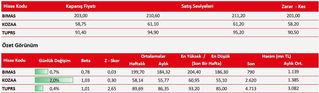 Aracı Kurumdan Günlük ve Haftalık Hisse Önerileri! TUPRS Günlük Öneri Listesinde!