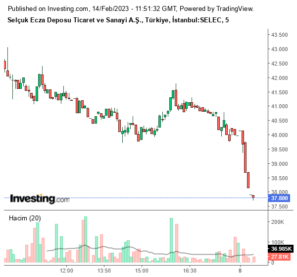 SELEC Hisse Grafiği 14 Şubat 2023
