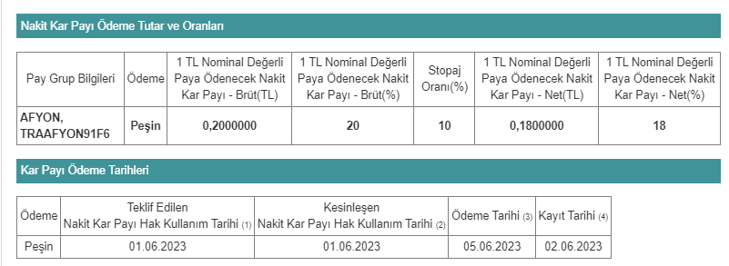 1. AFYON- AFYON ÇİMENTO SANAYİ T.A.Ş.