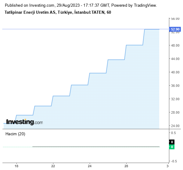 TATEN Hisse Grafiği (29 Ağustos 2023)