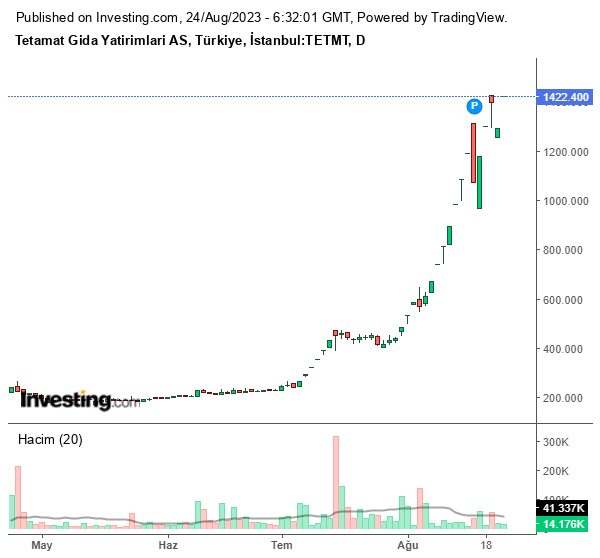 TTMET Hisse Grafiği (24 Ağustos 2023)