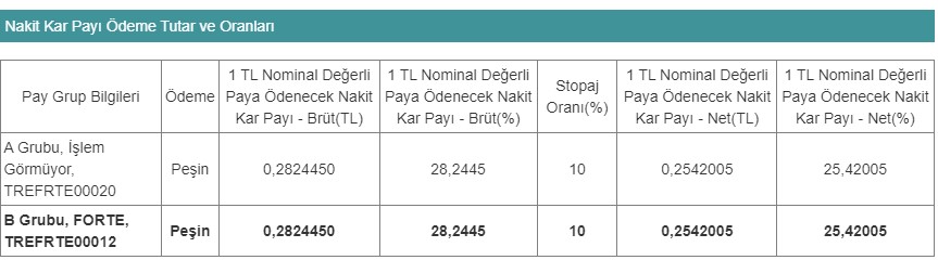  Forte Bilgi Iletisim (FORTE) 2023 Temettü Kararı