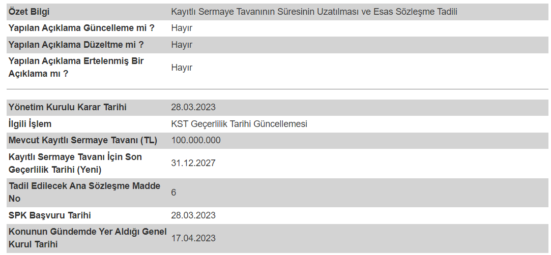 YAYLA, KAP'a Açıklama Yaptı!