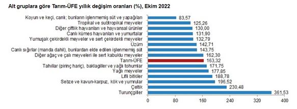 tarım yıllık üfe