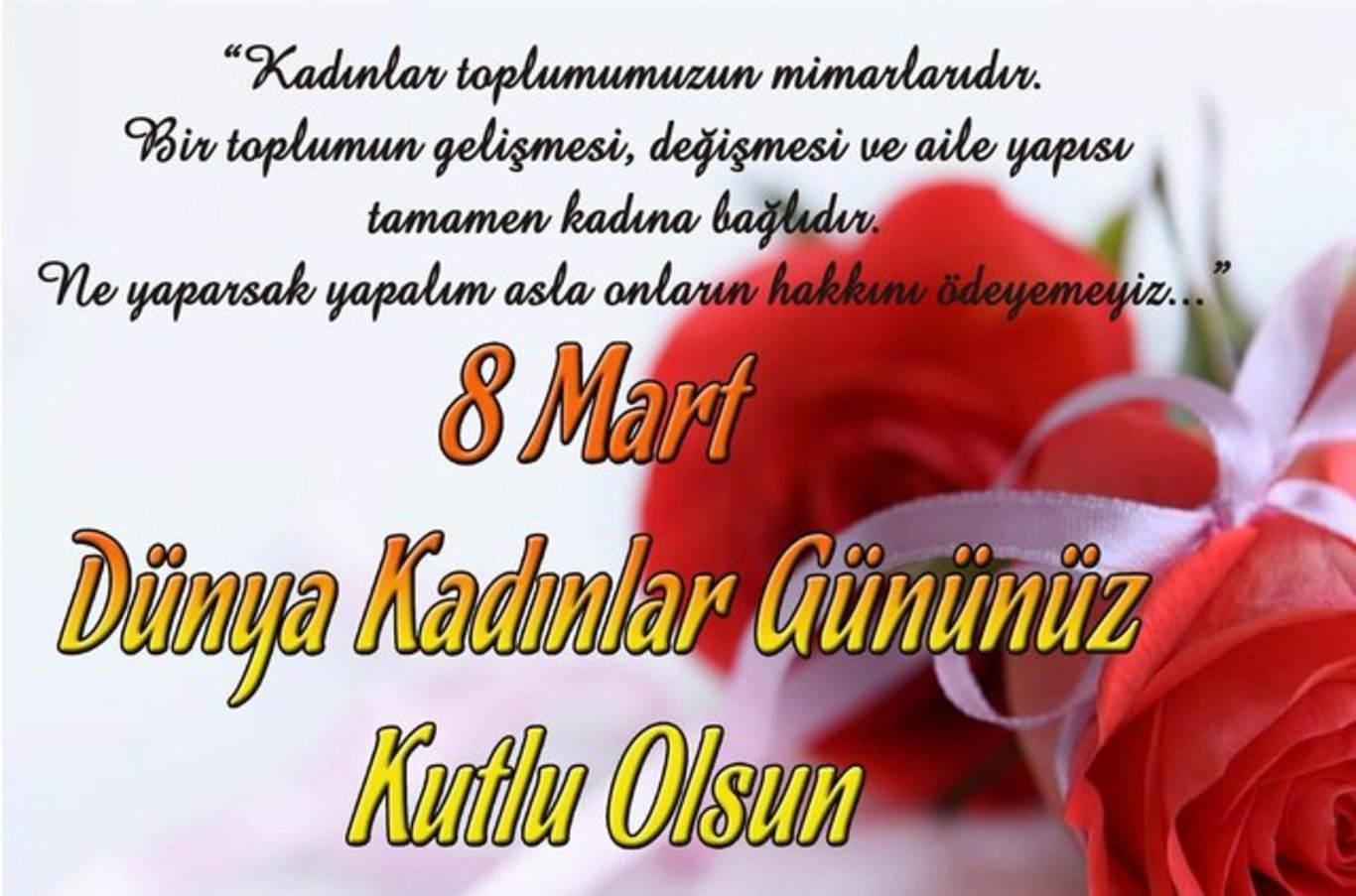 8 Mart Dünya Kadınlar Günü Resimli Mesajları