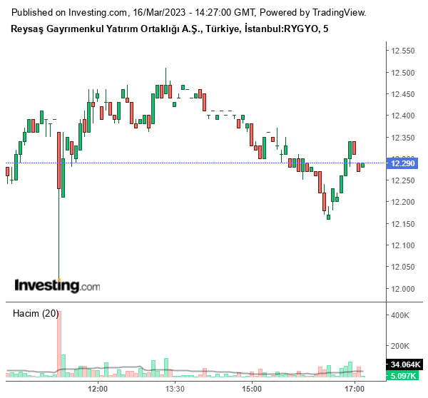RYGYO Hisse Grafiği 16 Mart 2023