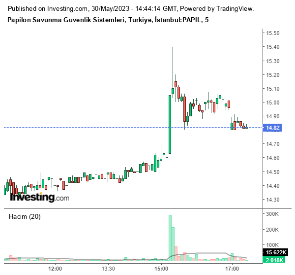 PAPIL Hisse Grafiği 31 Mayıs 2023