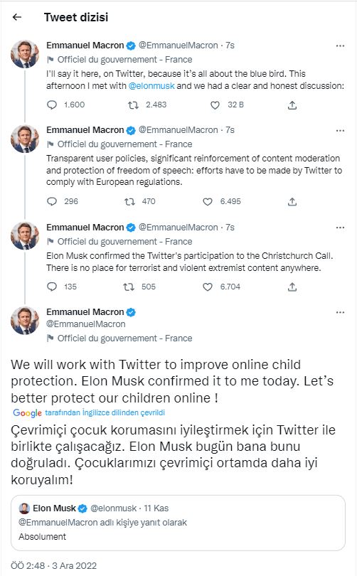 Emmanuel Macron, Twitter Hakkında Konuştu