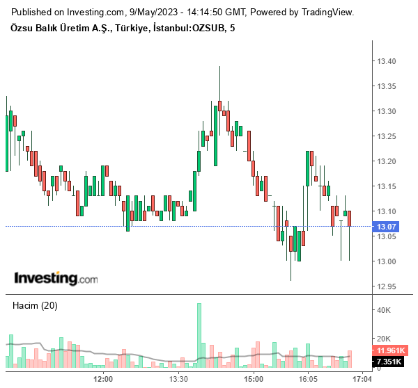 OZSUB Hisse Grafiği 9 Mayıs 9 Mayıs 2023