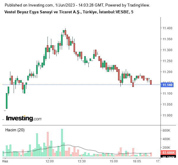 VESBE Hisse Grafiği 1 Haziran 2023