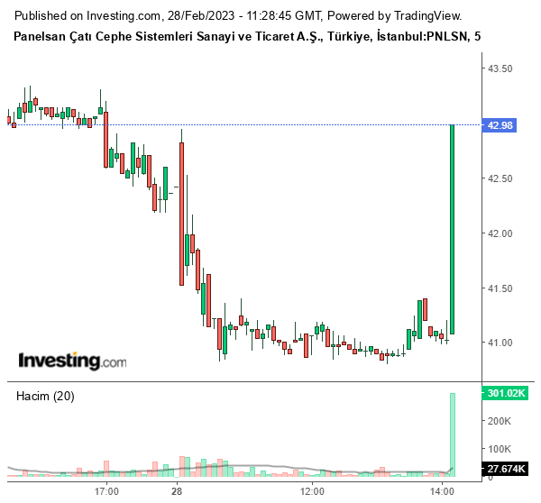 PNLSN Hisse Grafiği 28 Şubat 2023