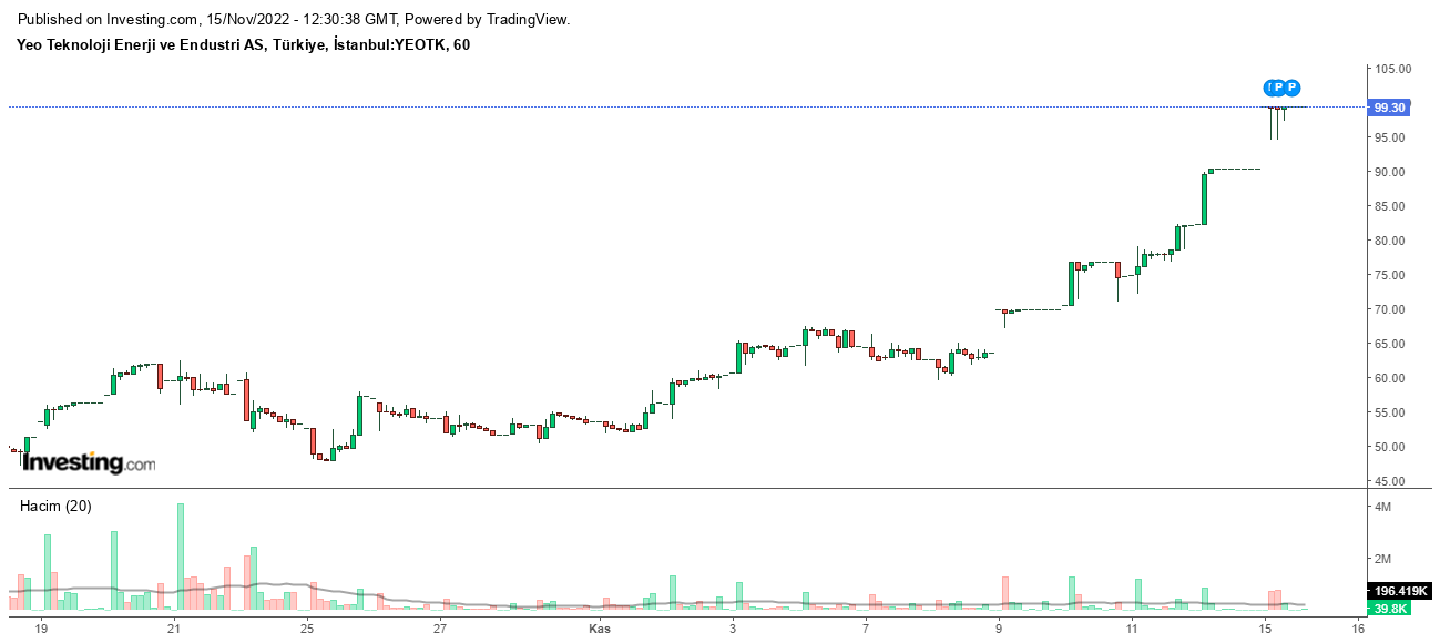 YEO Teknoloji Hisse Grafiği